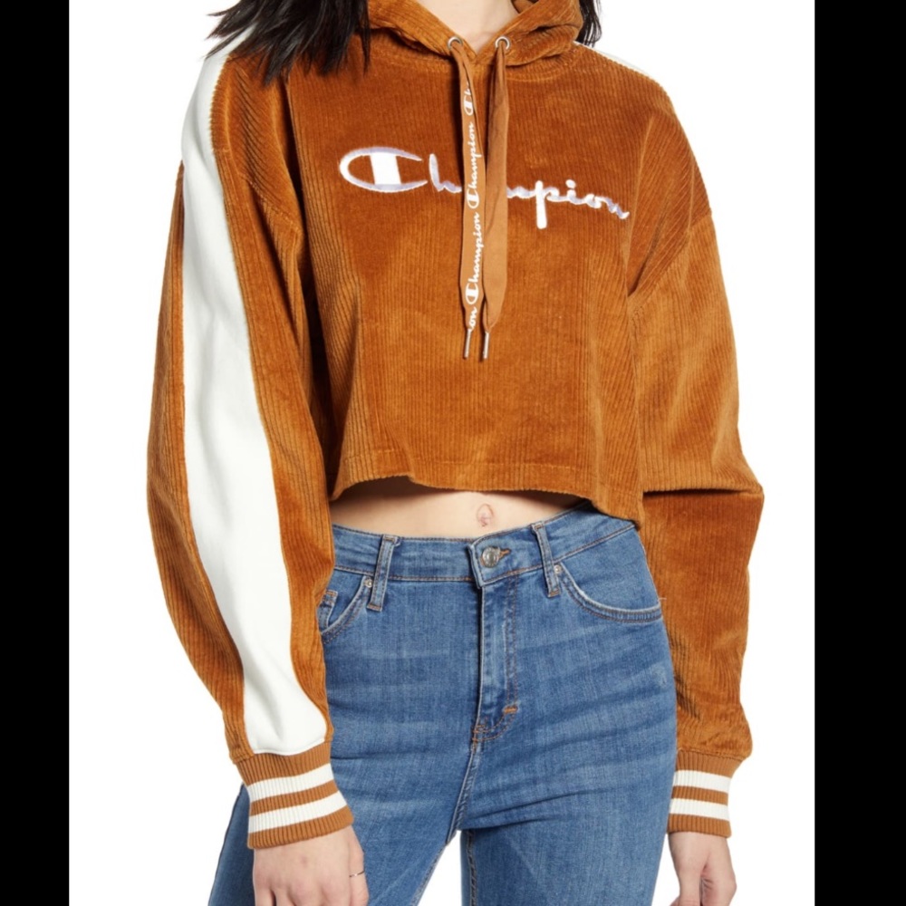 Corduroy Crop Hoodie